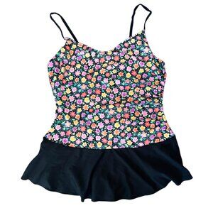 Vintage Pacific Connections Vibrant Floral Skirted One Piece Swimsuit